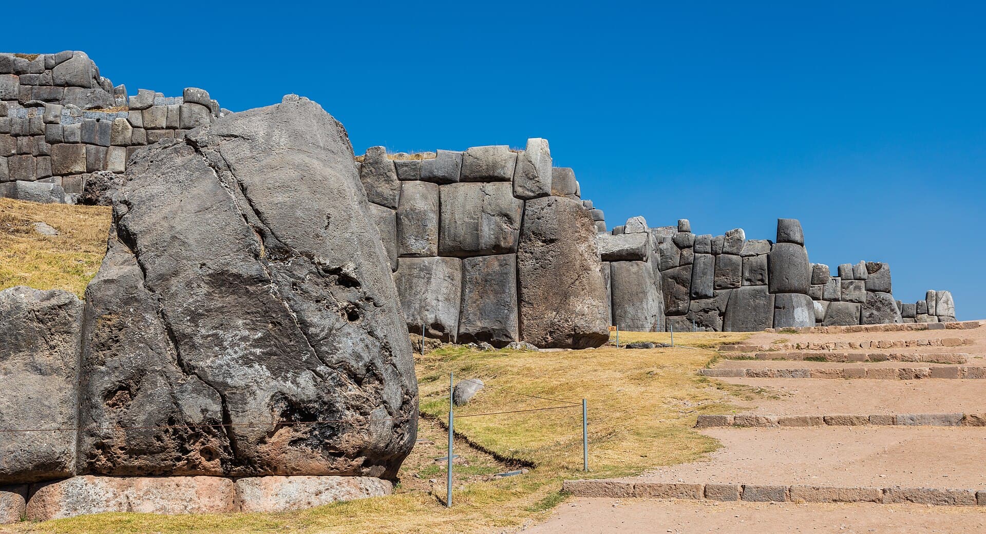 Cusco travel planning photo showing View of a row of corners of the walls of Saksaywaman, a citadel on the northern outskirts of the city of en:Cusco, historic capital of the I