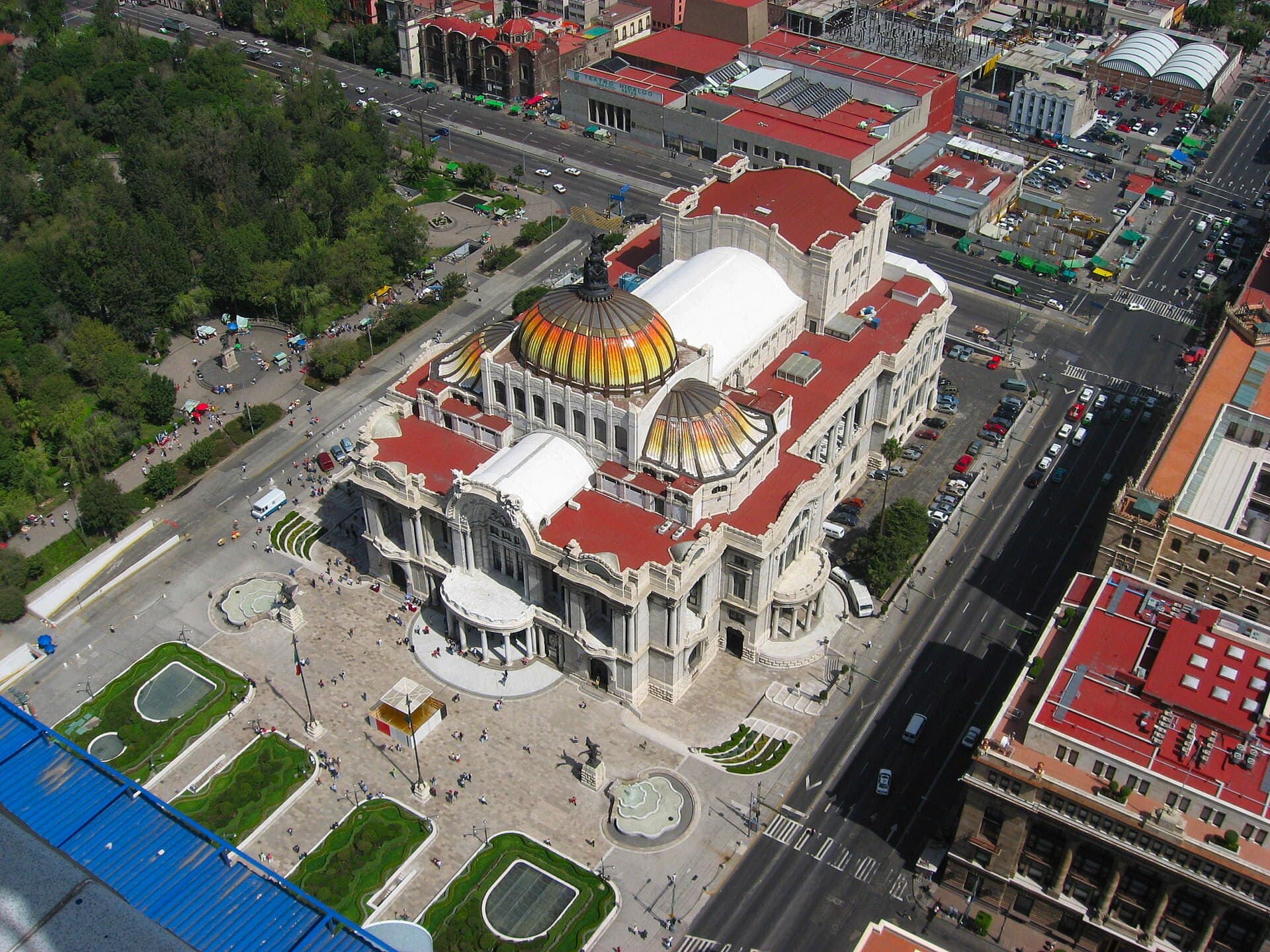 Mexico City travel planning photo showing Mexico City - Palace of fine arts seen from top of Torre Latinoamericana