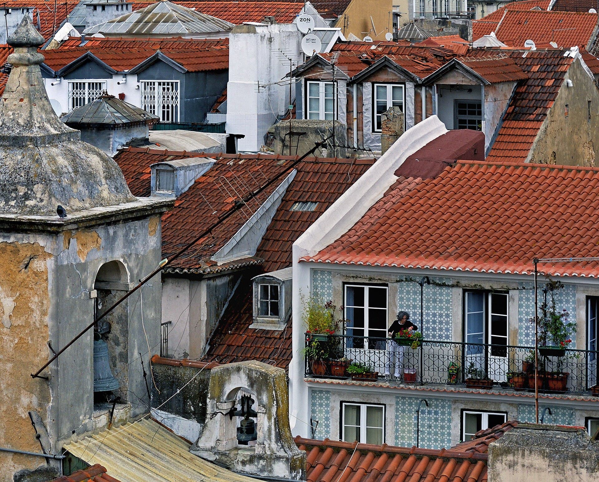 View from Chiado toward Baixa in central Lisbon