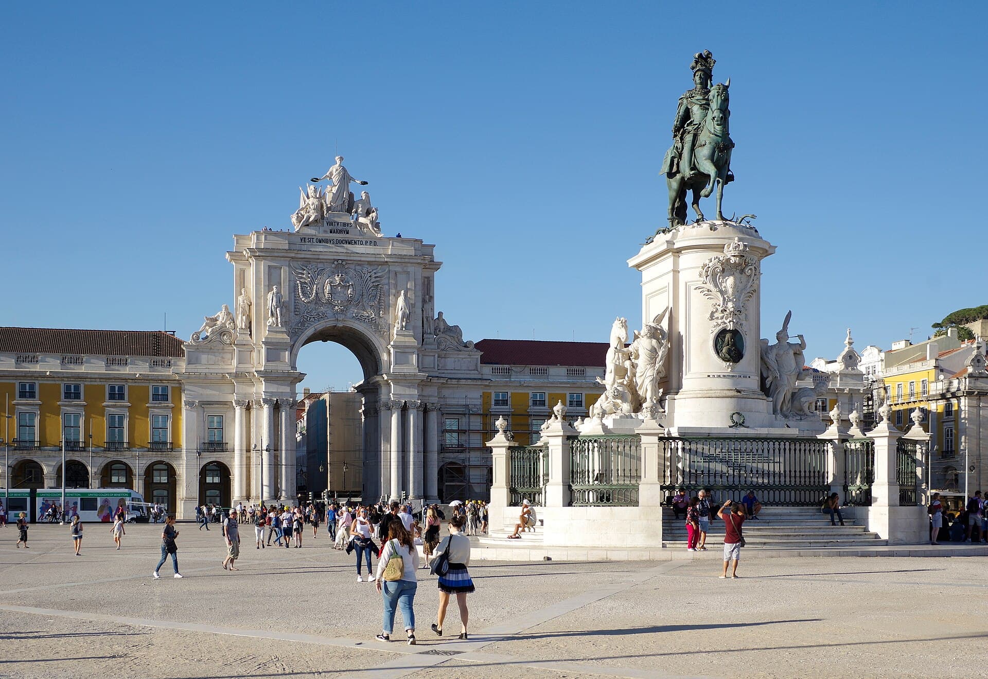 Praça do Comércio in Lisbon with the Tagus River nearby